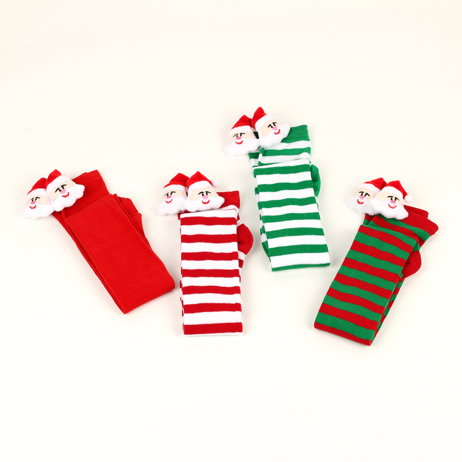Women's Christmas Stripe Solid Color Polyester Over The Knee Socks display picture 2