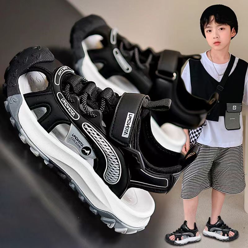Niños sandalias Baotou 2026 verano nuevo estilo de moda para niños zapatos de playa para niños zapatillas suaves zapatillas individuales