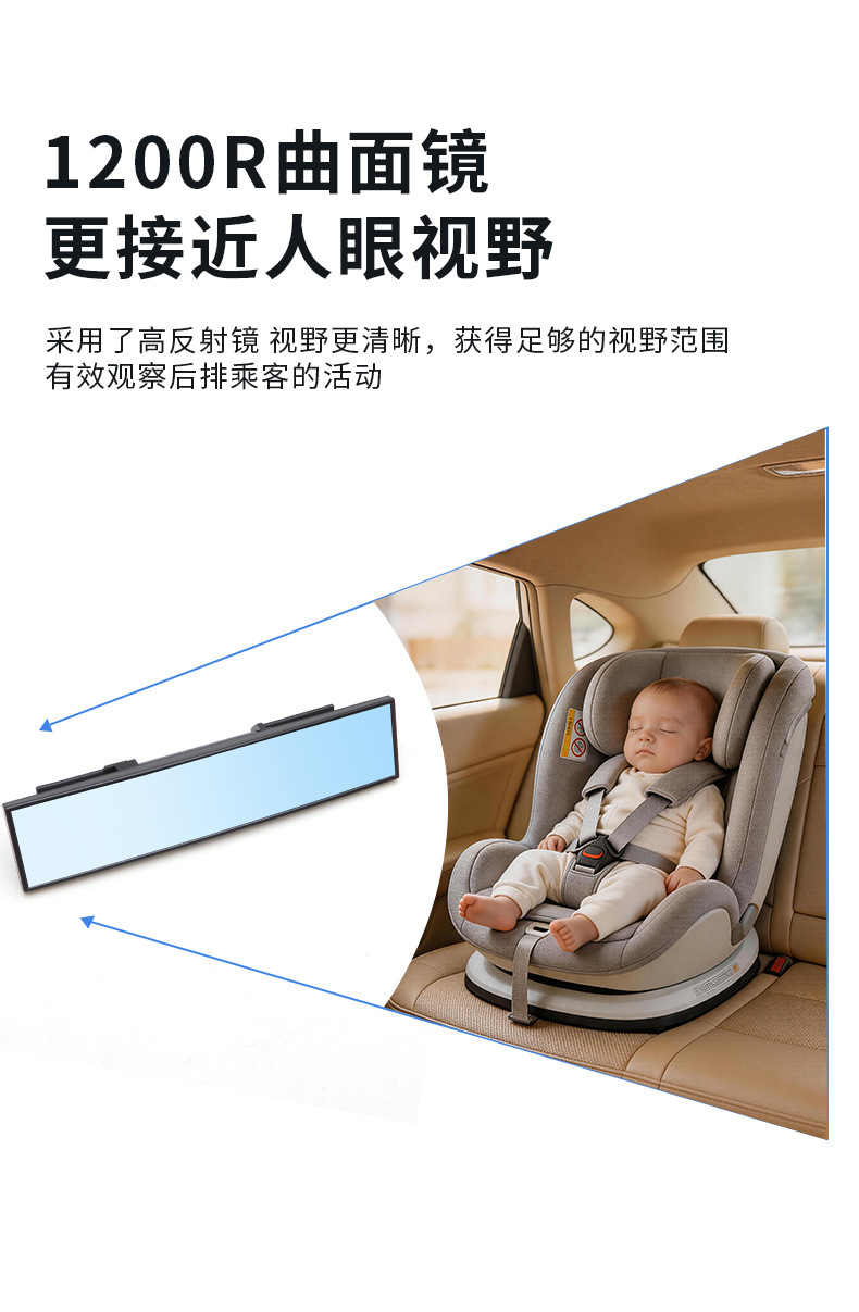 Multifunctional Car-Mounted Baby Observation Mirror, Rearview Auxiliary Mirror, High-Definition Wide-Angle Safety Seat Reflector, In-Car Blind Spot Mirror