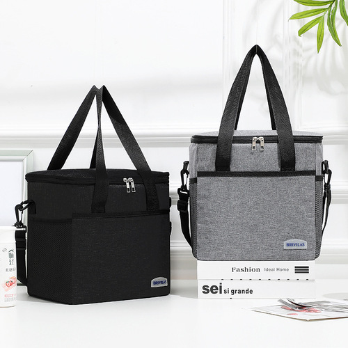 Cross-border Amazon best-selling large lunch bag for outings, square lunch box bag, aluminum foil insulated lunch bag