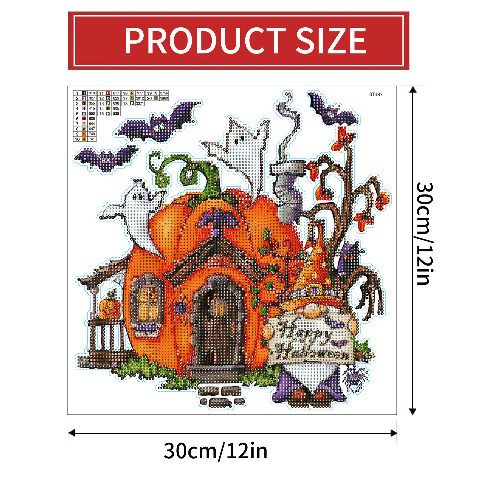 Halloween calabaza luna pintura de diamantes pegatinas al azar pintura de mampostería de bricolaje pegatinas de pared pegatinas hechas a mano dibujos animados diamante redondo venta caliente