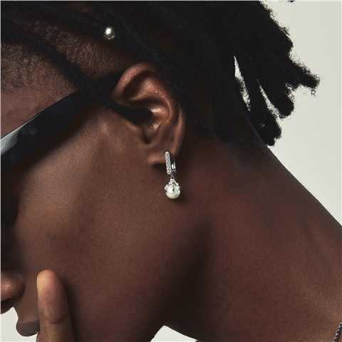 Dragon Claw Stud Earrings Men's Earrings Ice Advanced Mother-Of-Pearl Hip Hop Trend Ins