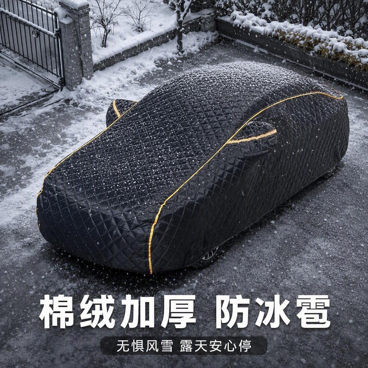 Extra-thick cotton quilted winter car cover, warm and cold-proof, waterproof, sun-proof, hail-proof, exclusively for export