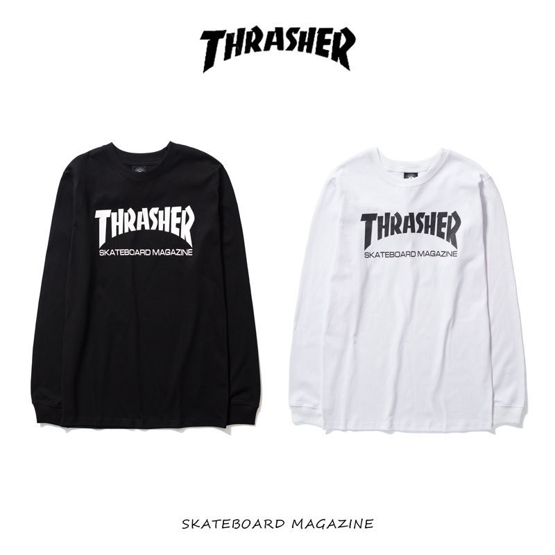 Cross-Border 25S Correct Version Spring and Summer European and American Trendy Brand Thrasher Flame Letter Printing Men's and Women's Same Long-Sleeved T-Shirt