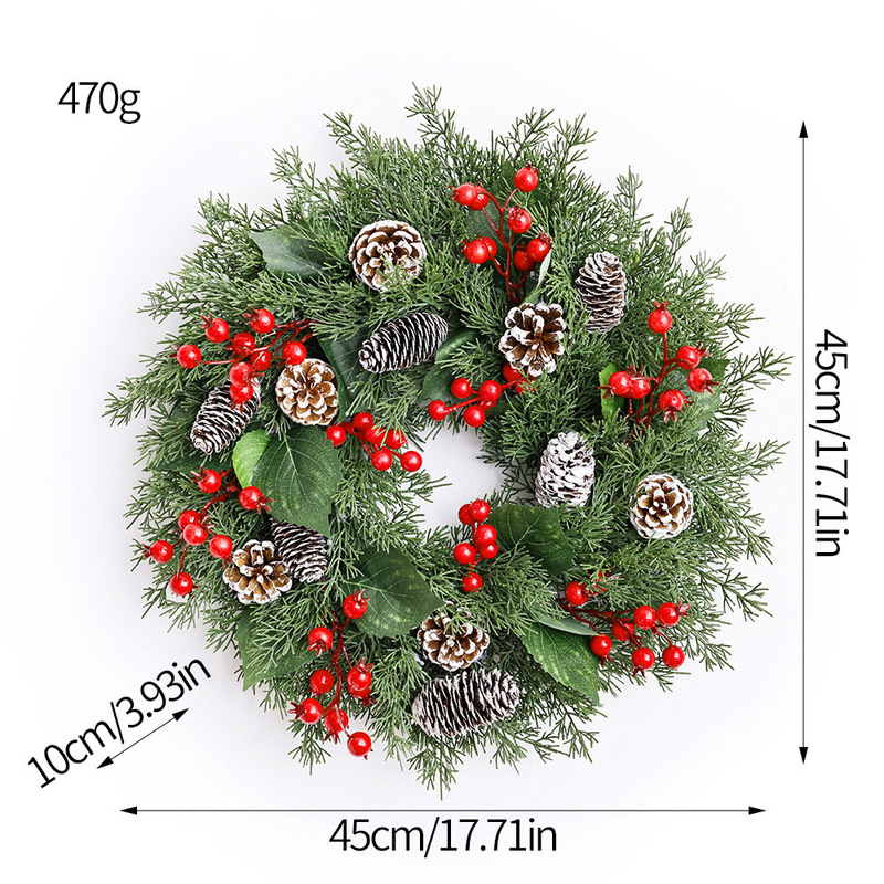 クリスマスガーランド装飾品人工模擬緑植物籐フロントドア花輪吊り下げノックフォード松葉逆さガーランド|undefined