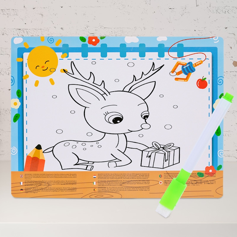 Tablero a juego multifuncional de doble cara de madera para niños Tablero de dibujo de cuerda Juguetes educativos para bebés con cuentas de pesca para niños