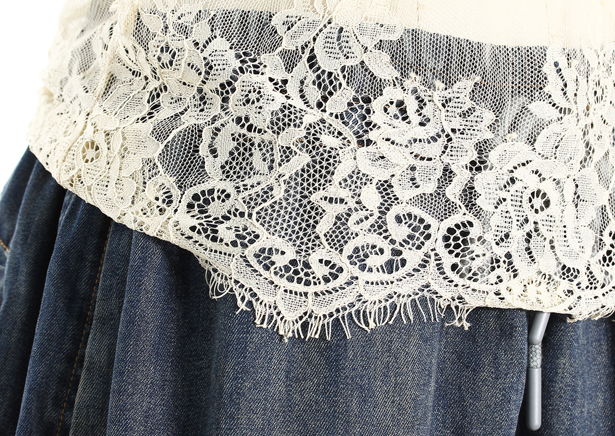 Personality Denim Two Piece Set Summer Drag Sister Sexy Lace Stitching Soft Surface Denim Suspender Shorts Sets