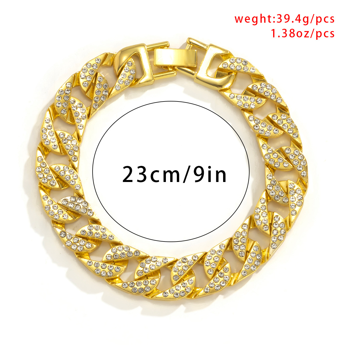 Bijoux Hip-hop pour femmes, chaîne cubaine entièrement en diamant avec boucle à pression en strass ajourée, collier de clavicule_voghion.com