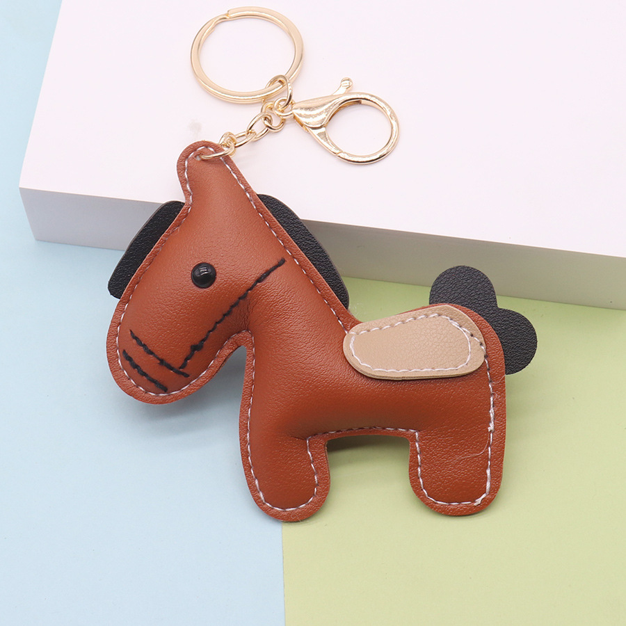 Colgante de pony de cuero de imitación de moda, bolso de todo fósforo de cuero de cuero, bolso de llave de coche de moda lindo, colgante de bolsa