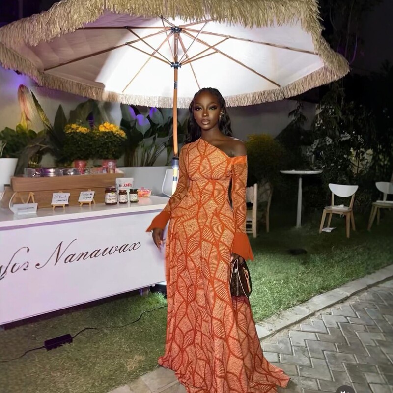 2026 Summer European and American Cross-Border Fashion Elegant Orange Geometric Print One-Shoulder Long-Sleeve Slim-Fit Fishtail Dress 2026 Summer European and American Cross-Border Fashion Elegant Orange Geometric Print One-Shoulder Long-Sleeve Slim-Fit Fishtail Dress