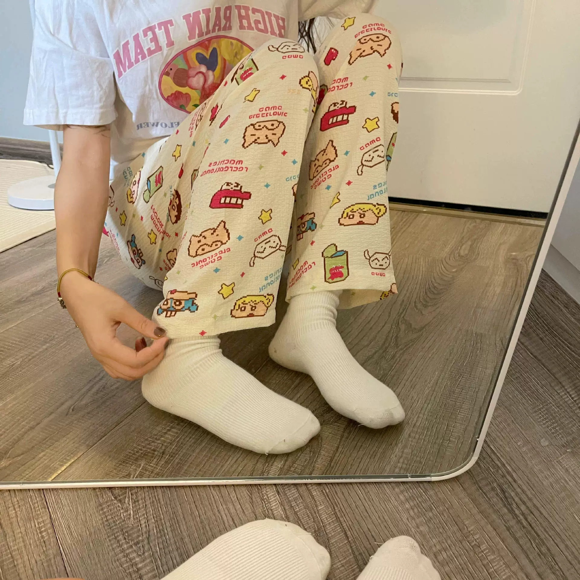 Autumn cartoon trousers, strawberry for leisure, 2025 years, oversize