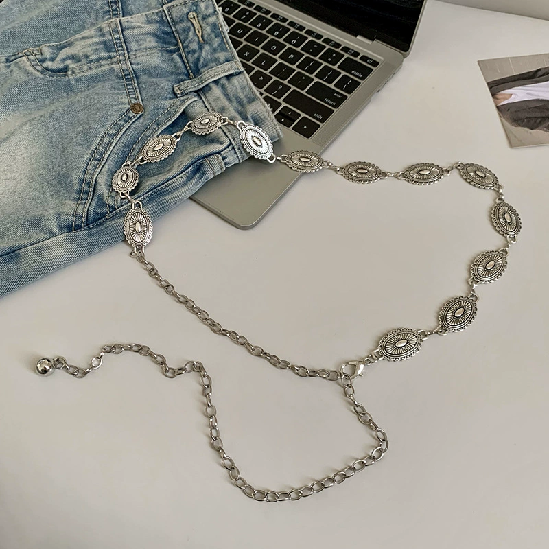 Retro belt, universal boho accessory, 120 cm adjustable metal buckle, high‑quality style