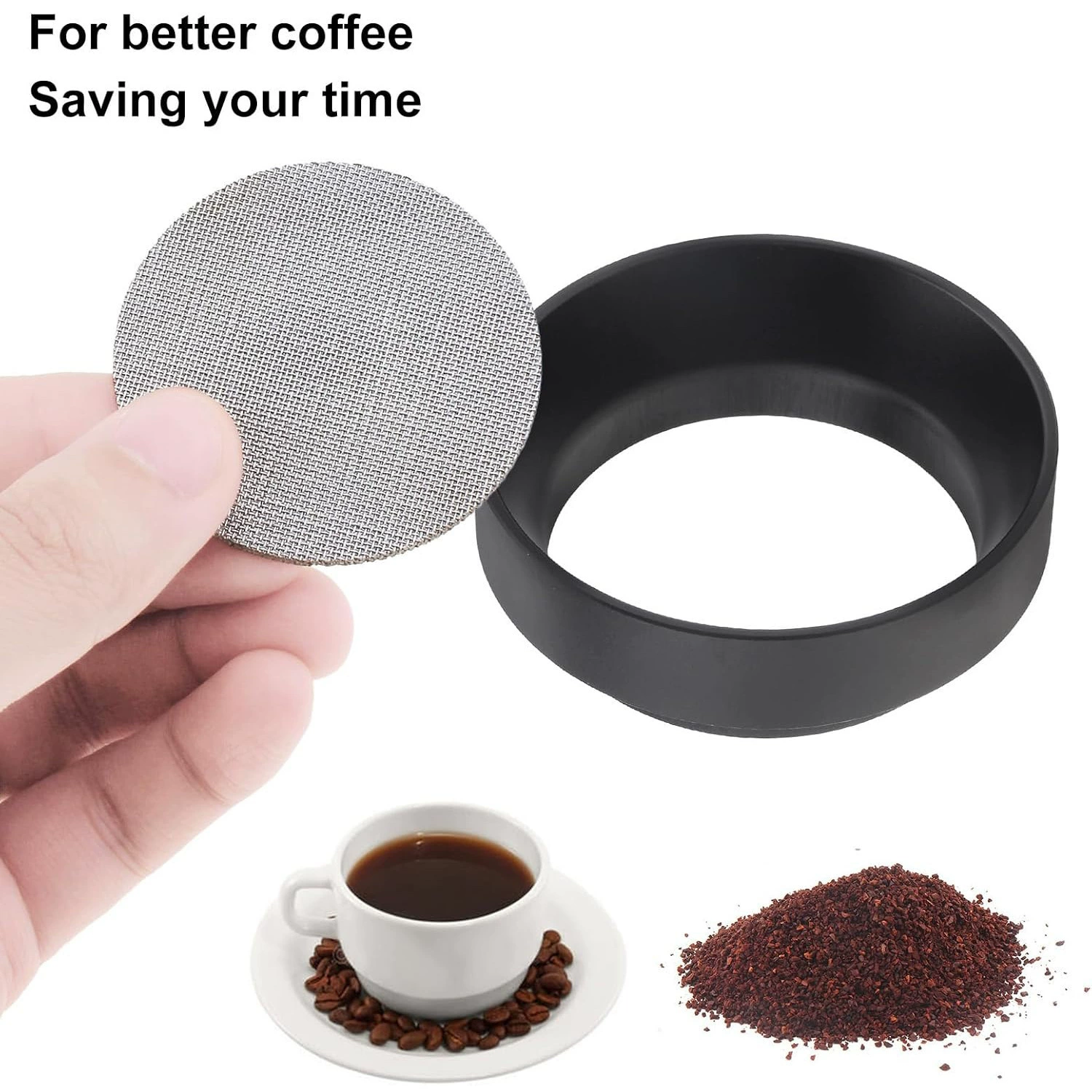 316L пищевой нержавеющей стали вторичный водораспределяющая сетка кофе фильтр спеченного фильтра 515358mm ручка универсальная