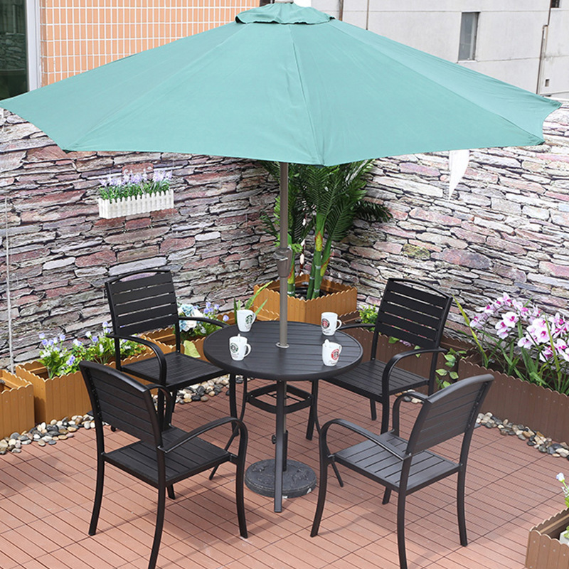 Luz de lujo retro nórdico al aire libre madera maciza mesas y sillas combinadas patio terraza jardín al aire libre madera maciza terraza mesas y sillas