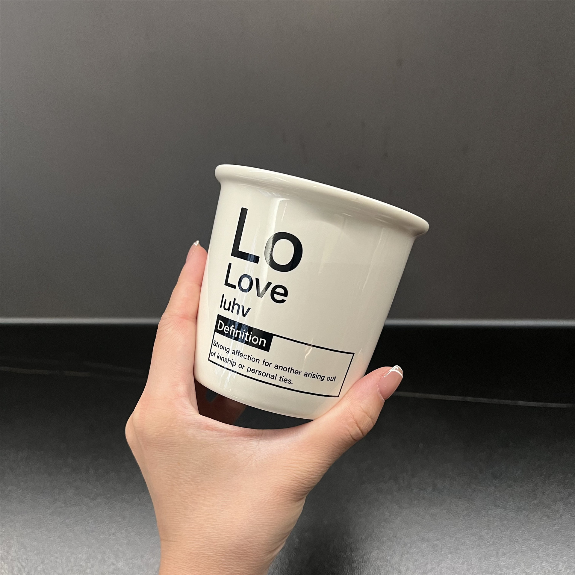 Inglés letras ins tazas de papel estilo de cerámica mano taza de leche adorable taza de café latte taza de café