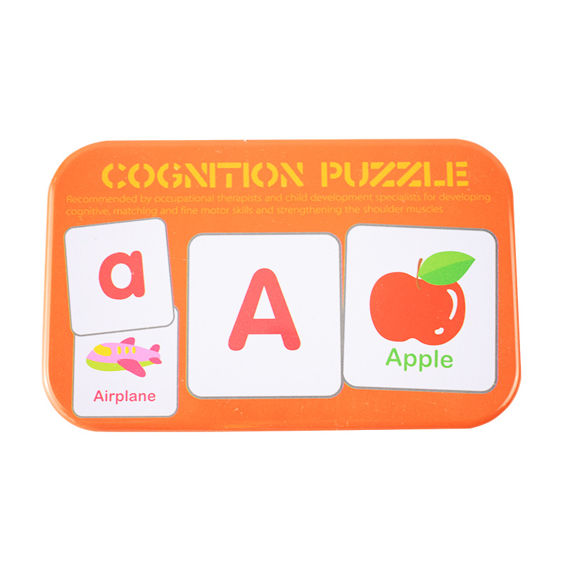 CPC CE bebé caja de hierro papel cognitivo animal número alfabeto tarjeta de rompecabezas jardín de infantes inteligencia del bebé educación temprana