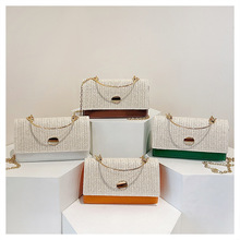 2025年夏季新款编织盖洋气简约款时尚少女链条斜跨单肩斜挎女包