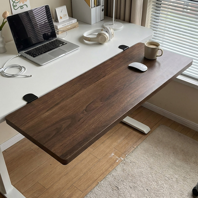 Desktop Extension Board, No-Drill Foldable Support Stand for Office Desk, Computer Desk Widening and Extension Board