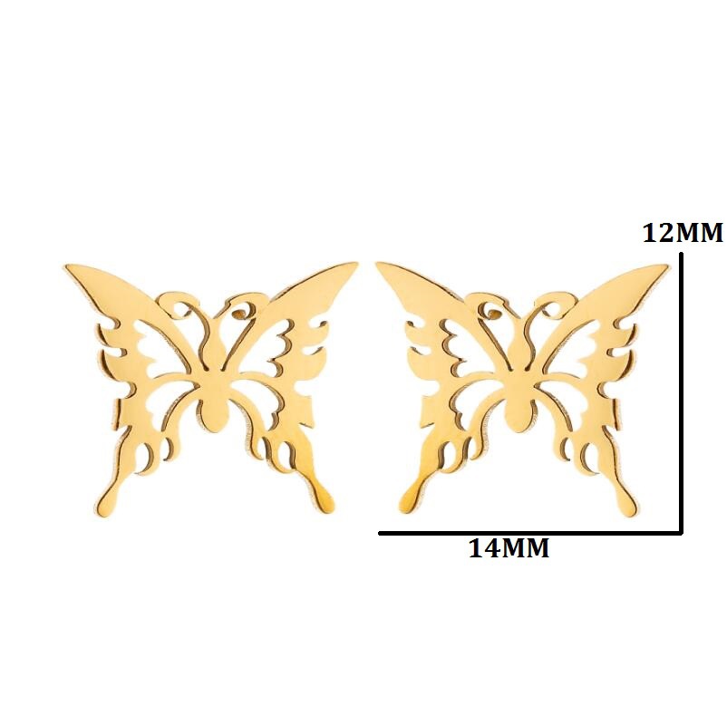 1 Pair Fashion Butterfly Stainless Steel Plating Ear Studs display picture 1