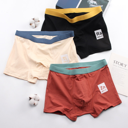 Teen boxer briefs, periodic table print men's underwear, boxer briefs, pure cotton pants wholesale