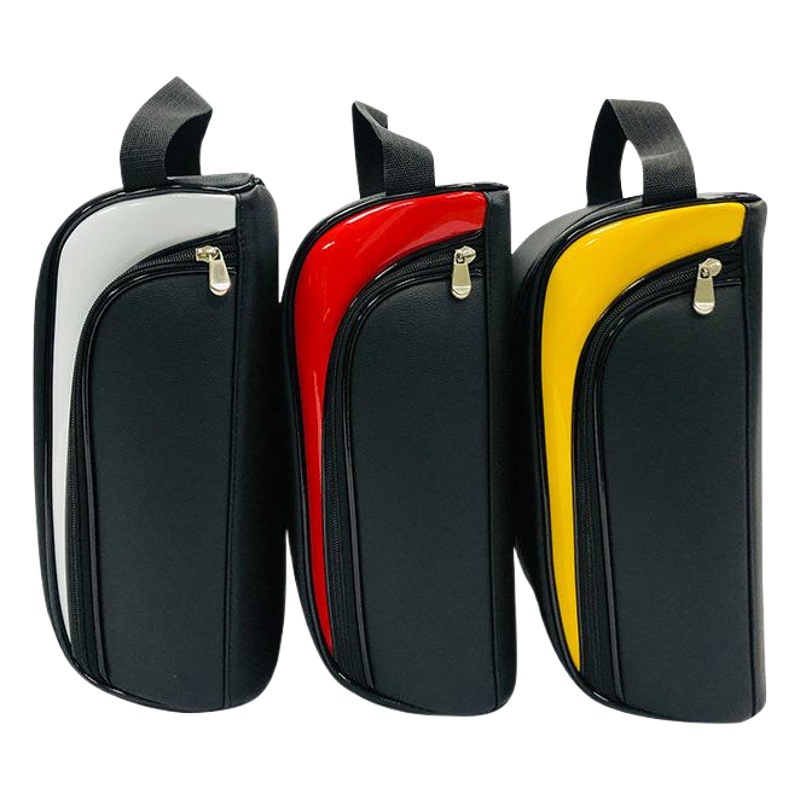 Transfronterizo venta caliente bolsa de zapatos de golf al aire libre bolsas de zapatillas de deporte bolsa a prueba de polvo litchi patrón pu material tres colores opcionales
