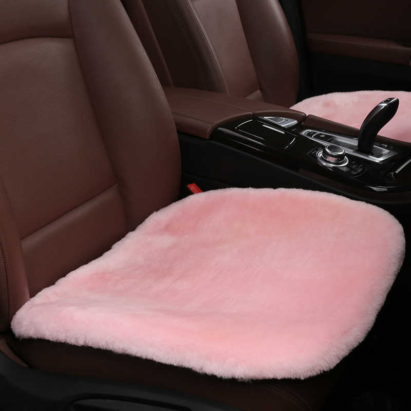 纯羊毛汽车坐垫冬季羊毛单片无靠背毛绒前排座垫加厚保暖棉毛垫