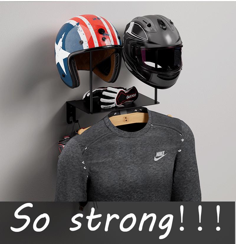 Cross-Border Amazon Best-Selling Bamboo Motorcycle Helmet Storage Rack Wall-Mounted Motorcycle Rack Solid Wood Helmet Rack