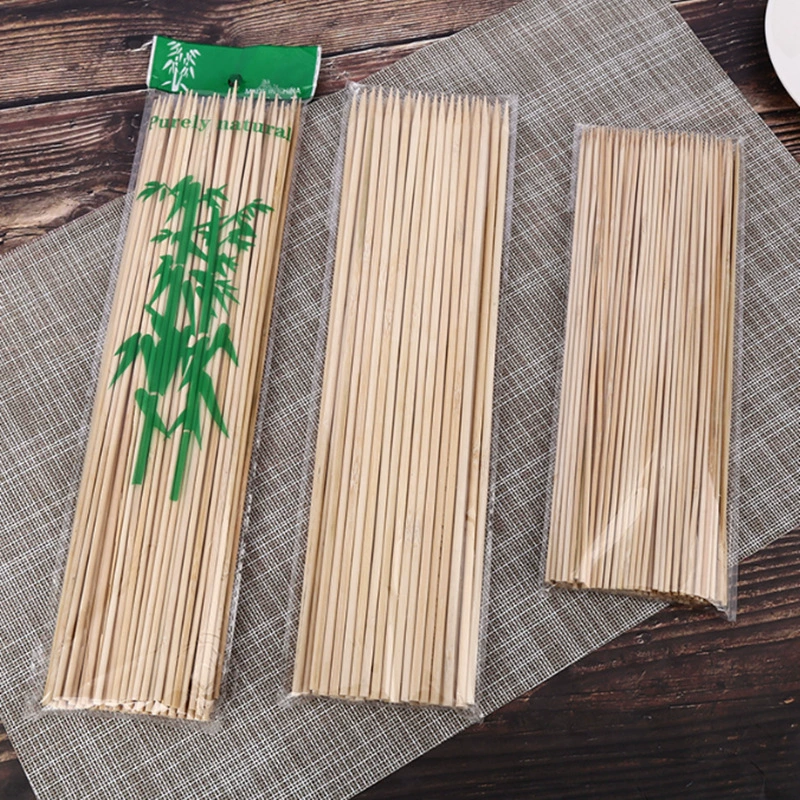 Одобные bamboo-барбекю шампуры, многоразмеры 2.5/3/4 мм × 25–40 см, упаковано 50–100 шт