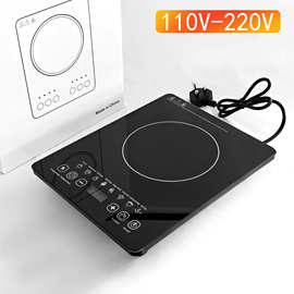 电磁炉多功能小型火锅炒菜炖煮智能触摸定时方形一体电炉灶英文版