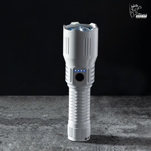 Multifunctional white laser flashlight with high-intensity super bright long-range zoomable portable rechargeable outdoor flashlight