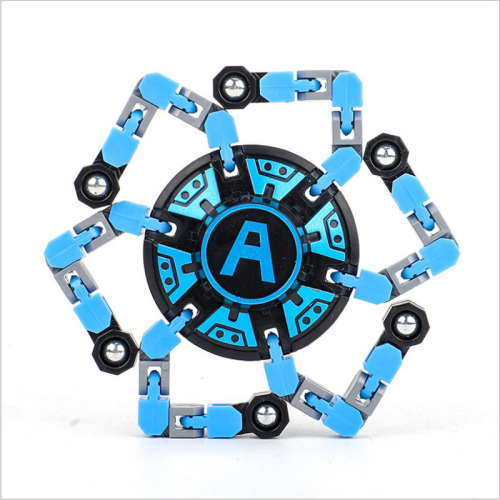 Fingertip mechanical gyroscope children's toy boy black technology deformable finger light-emitting decompression ever-changing gyroscope wholesale