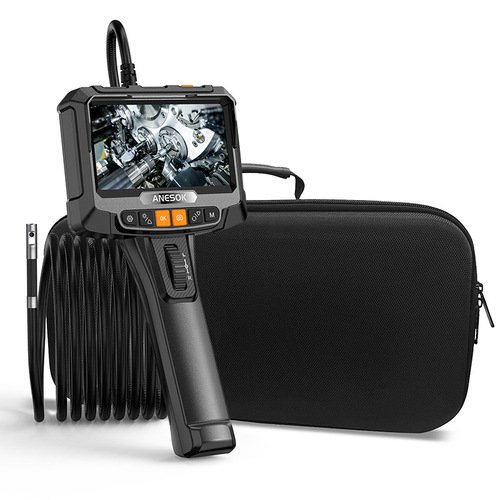 New Product 360-degree Rotating Industrial Pipeline Automotive Inspection Scope 5-inch Screen Portable Curved Handheld Borescope