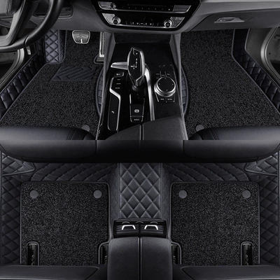 Car Old and New Style Wire Ayaqaltılar (Kovriklər) - black-black-imitation-cashmere-double-layer-foot-pads