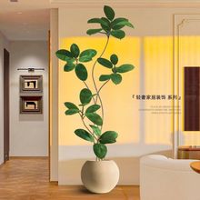 橡皮树仿真绿植客厅落地摆件室内大型仿生盆栽假植物装饰树仿真花