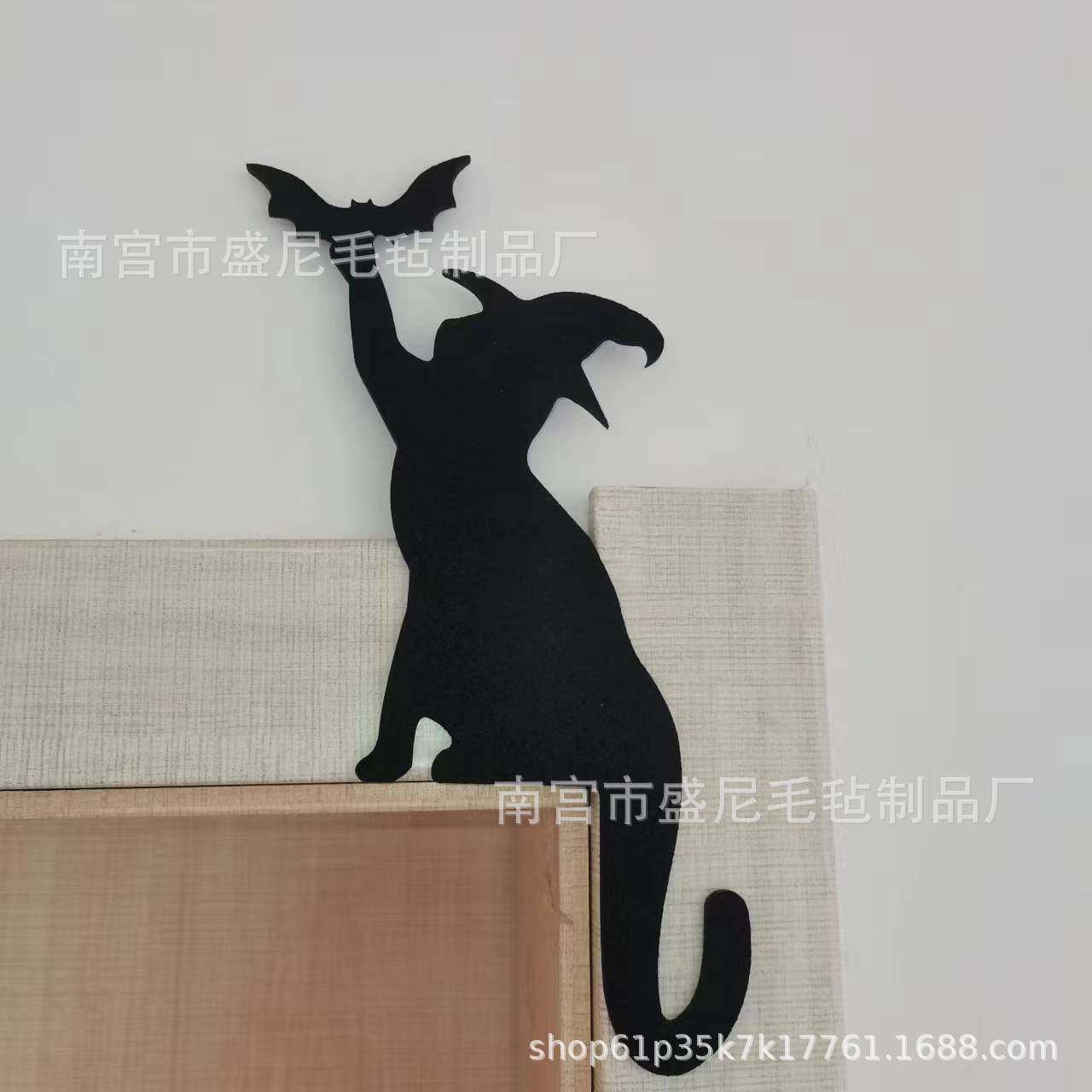 新しいハロウィンフェルトドアコーナー装飾魔女カラス黒猫キャビネットコーナー装飾工芸品送料接着剤ポイント