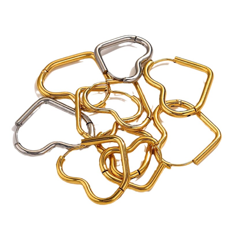ステンレス愛イヤリングチタン鋼防水桃心耳ボタンファッションシンプルDIYイヤリングアクセサリー部品|undefined