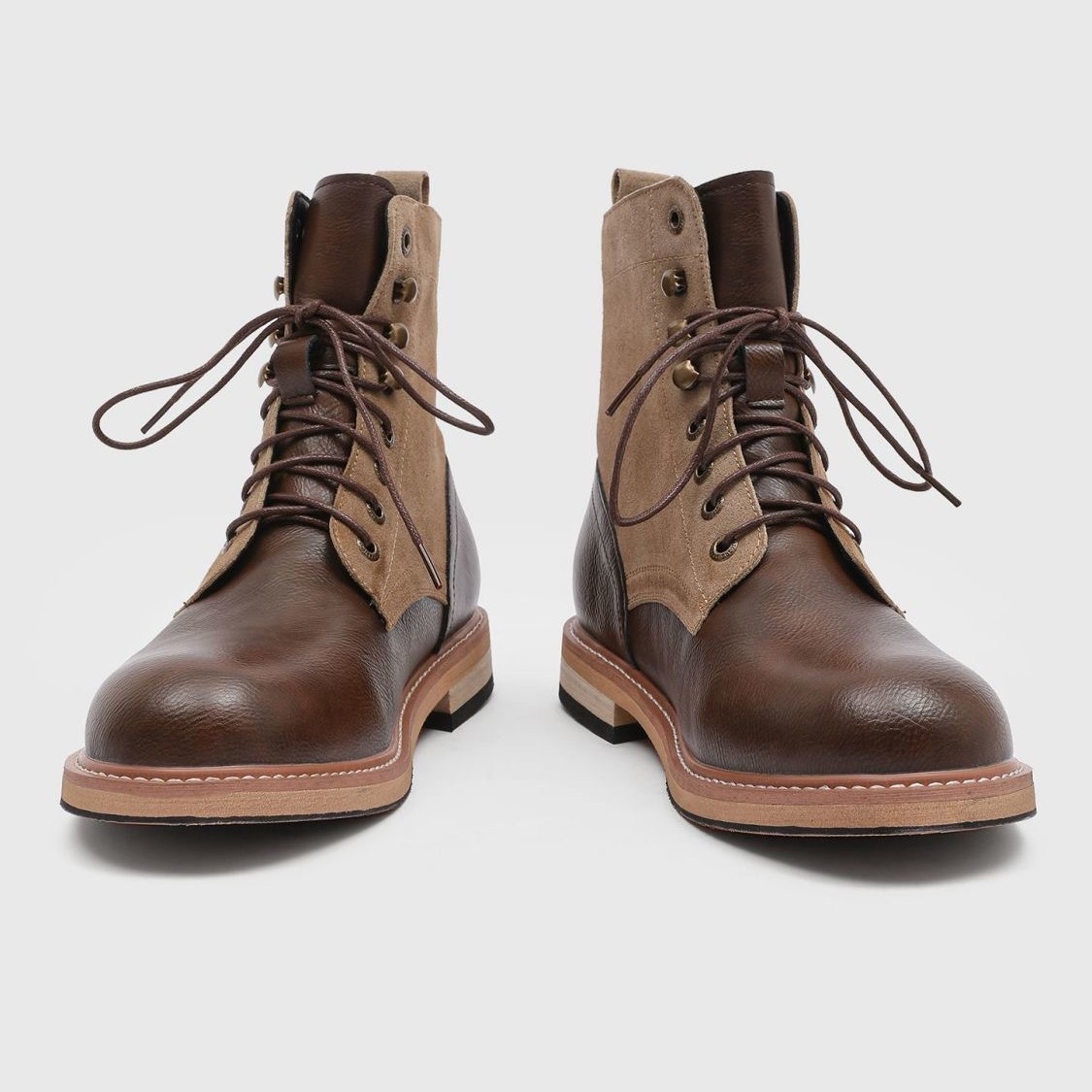 Vintage Martin Boots for Men, Mid-Top American-Style British Fashion Thick-Soled Work Boots, Trendy High-Top Short Boots