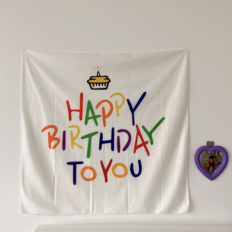 Korean ins Baby Birthday Letter Hanging Cloth One Year Old Party Scene Layout Background Cloth Children's Bedroom Decoration
