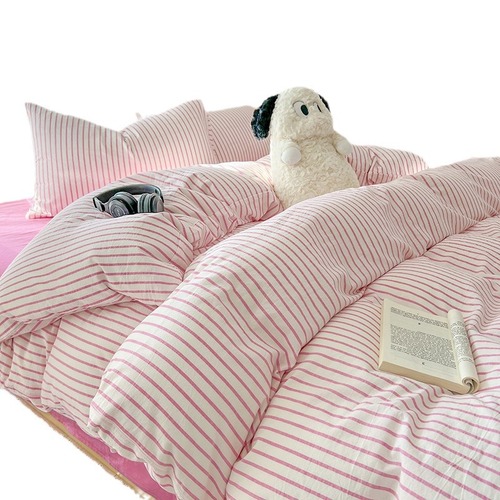 ins mixed Feng Shui cotton four-piece set full cotton bed sheet and pillowcase student dormitory three-piece set bed cover bedding 4 