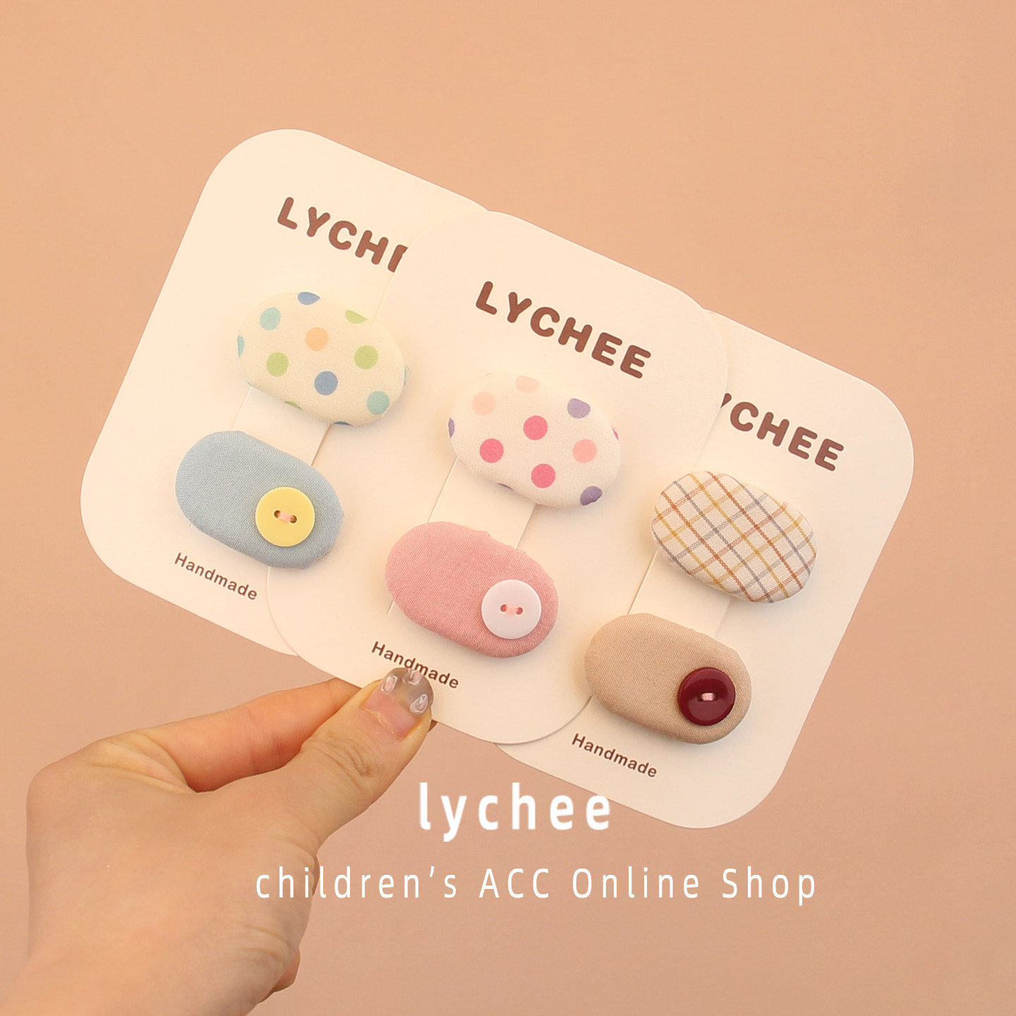Korean-style Ins Children's Fabric Polka Dot Hair Clip For Girls, Cute...