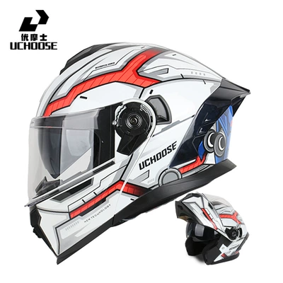 Manufacturer Wholesale Motorcycle Helmets for Men and Women, Bluetooth Full-Face Helmets, Cool Anti-Fog Electric Vehicle Riding Protection (Motosiklet kaskı (dəbilqə)) - mecha-red-s