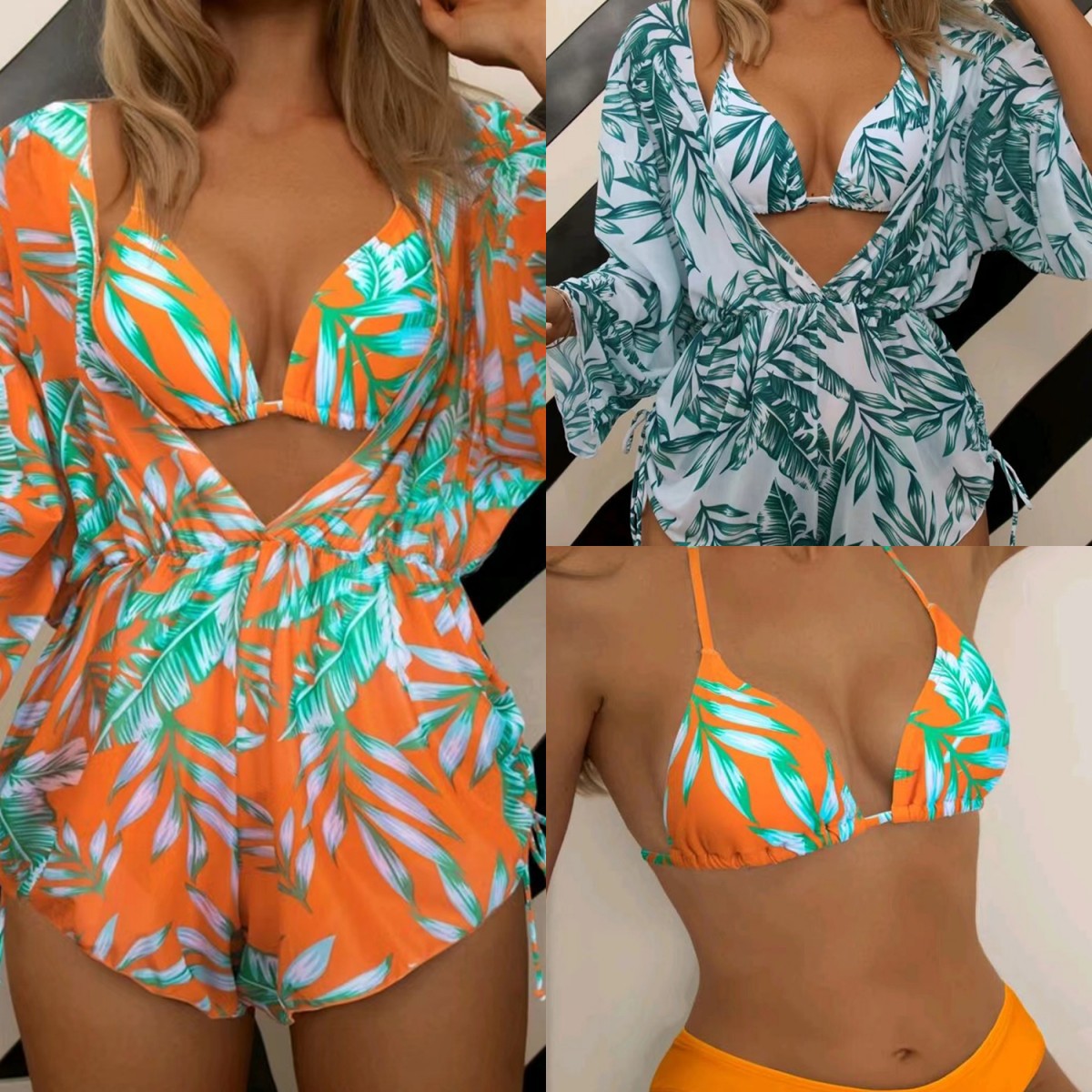 2023 new foreign trade cross-border Amazon Europe and the United States sexy three-piece split bikini women's swimsuit manufacturers wholesale