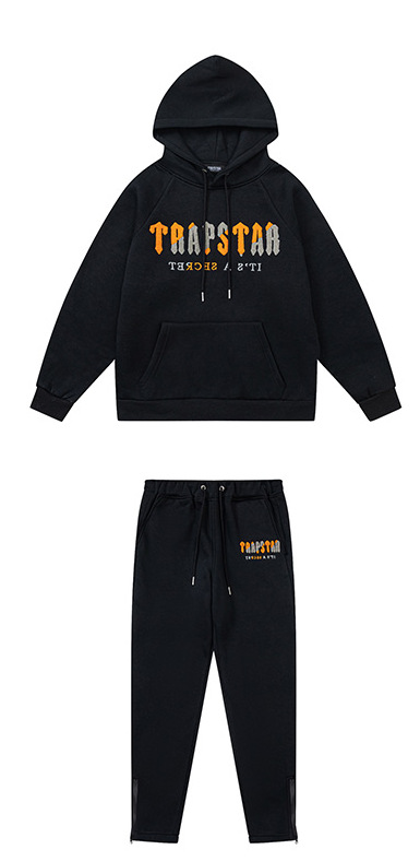 Trapstar Rainbow degradado carta cabeza de tigre bordado con capucha suéter pantalones largos deportes casual traje forrado de lana