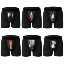 潮流四角短裤男款中长款男士内裤个性卡通平角裤跨境欧美外贸大码