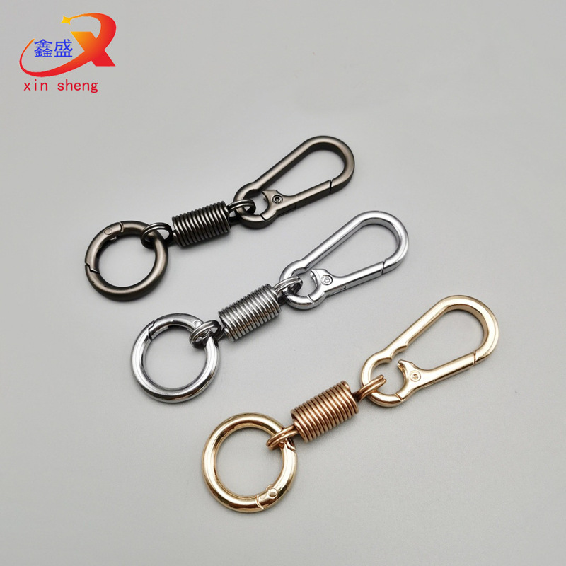 Zinc Alloy Metal Keychain Men's Waist Keychain Carabiner Spring Ring Hardware Hanging Jewelry Factory Wholesale
