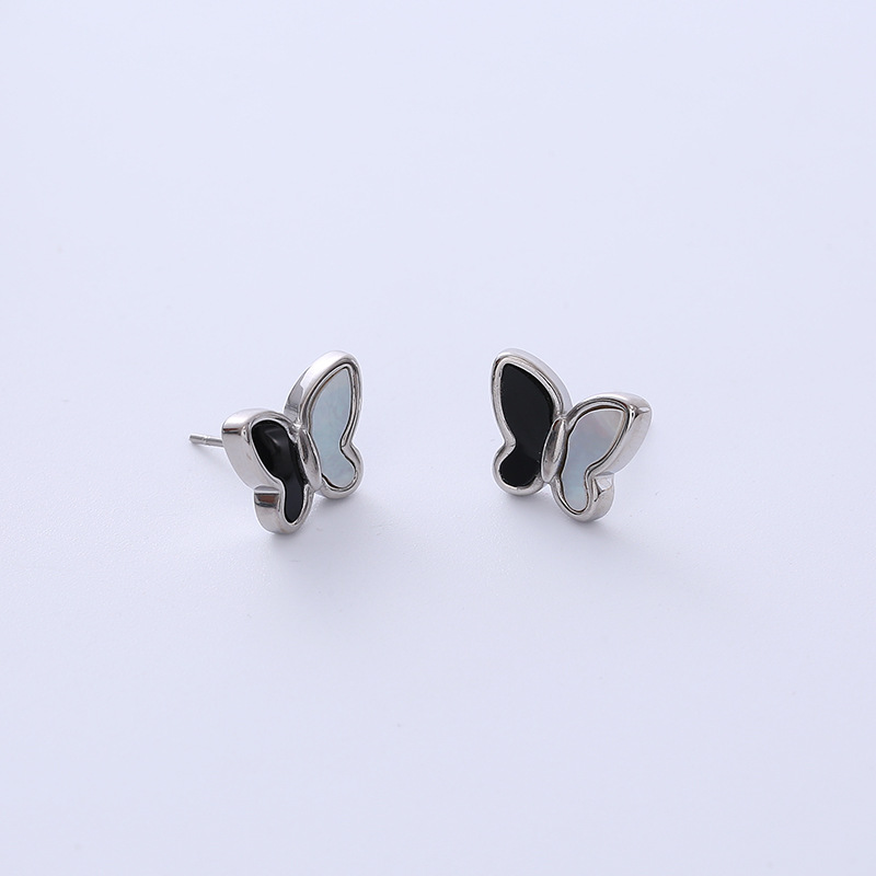 Sweet Butterfly Titanium Steel Ear Studs Plating Stainless Steel Earrings
