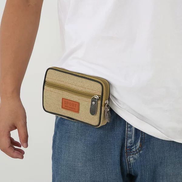 New men's business mobile phone bag waist bag practical waterproof multi-layer large capacity mobile phone bag multifunctional coin purse