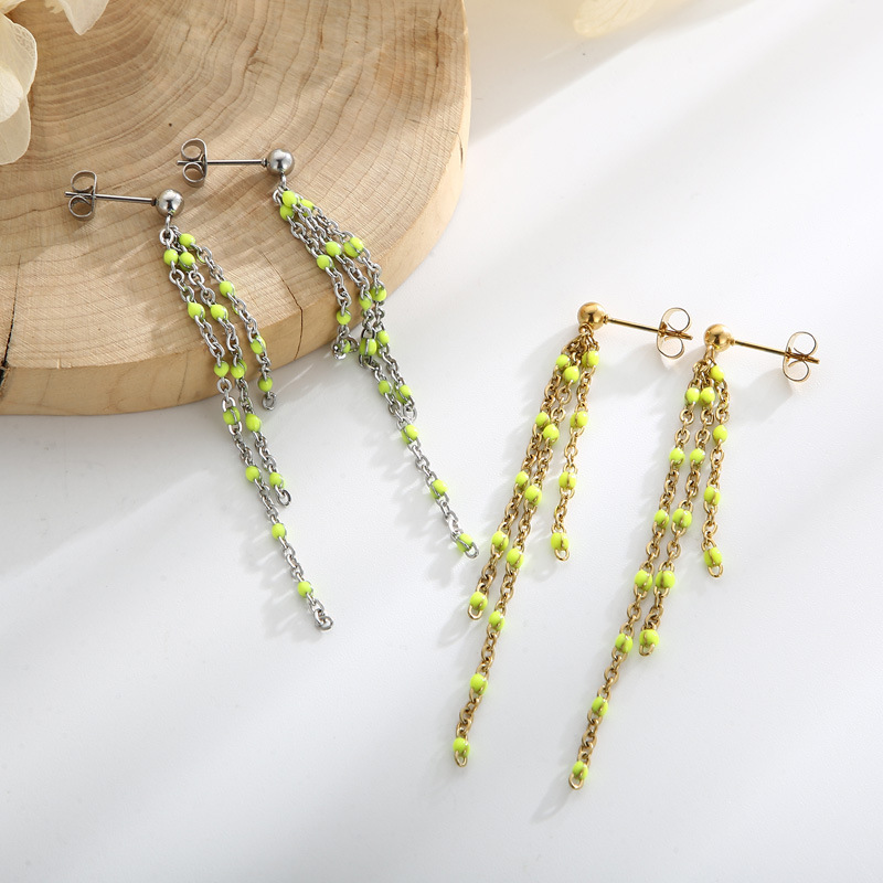 PVD Coated Gold Plating Process PVD Coated 18K Gold Plated Geometric Titanium Steel Elegant Waterproof Non Tarnish Drop Earrings