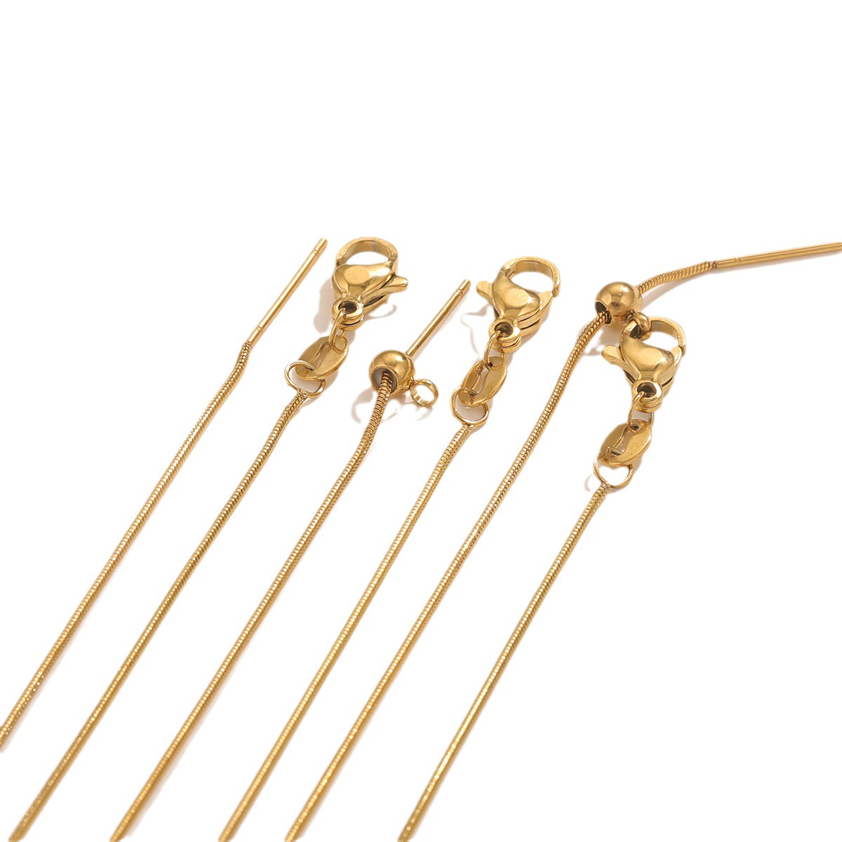 45cmチタン鋼鎖骨万能チェーン調節可能チェーンステンレスネックレスシリコンdiyアクセサリービーズペンダント部品