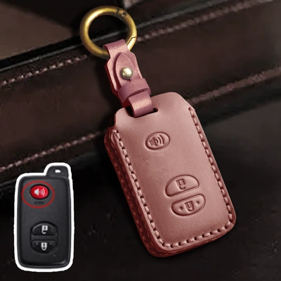old Highlander land patrol land | Car key bag - brown-3-key-horn